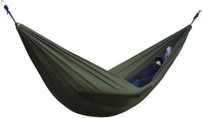 Hangmat - Schommelstoel Buiten - Ontspannen in Tuin - Inclusief Riemen Karabiners - 200 kg Draaglast - Zwart Groen