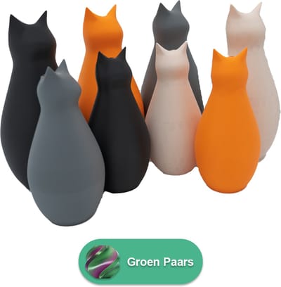 Mimi - Groen / Paars - 20CM - 3D geprinte vaas - Geschikt voor kunst en droogbloemen
