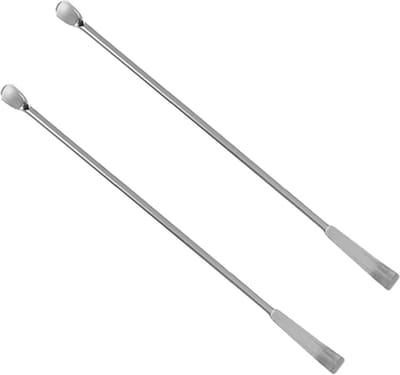 Micro Laboratorium Monster Lepel 2 In 1 Dubbele Kop Roestvrij Staal Spatel voor Precisie Menging en Monstername - 100 MM en 250 MM