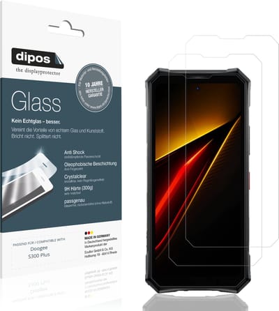 dipos – 2x Pantserfolie geschikt voor Doogee S300 Plus | 9H Screenprotector