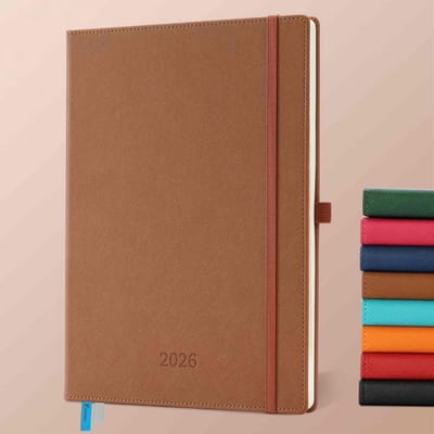 Thijox - Agenda 2026 A4 Weekagenda Bruin PU Leren Schoolagenda 12 Maanden Planner Weekplanner 29 x 21,7 cm Met Notitiepagina's en Feestdagenoverzicht