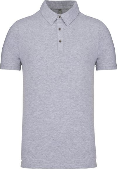 Herenpolo korte mouwen van jersey katoen Kariban Oxford Grijs - 3XL
