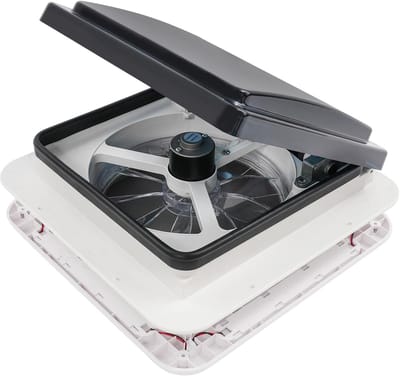 Dakluik Camper - Ventilator Dakraam - Ventilatie Regelen - Automatische Weerfunctie - 36 x 36 cm - Wit