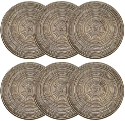 Dailygoods- Placemats Ronde 30 cm - Wasbaar Katoen - Antislip Hittebestendig - Duurzaam Natuurlijk Geweven - Tafelmatten - Geschikt voor Bruiloften - Tafelmat