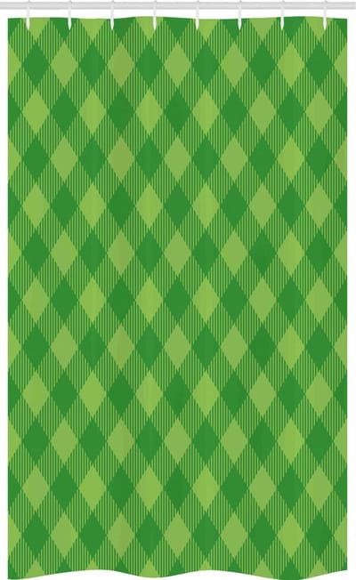 ABAKUHAUS Ierse Smalle Douchegordijn – Retro Groen Ruit – 120x180 cm – 100% Polyester