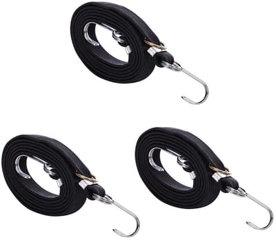 Dailygoods- Bungee Koorden 80 Inch - Verstelbaar Elastisch Touw - Heavy Duty - Met Gesp/Haken - Anti-roest - Voor Camping/Tuinieren - Elastisch Koord