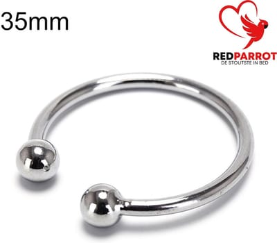 Eikelring RVS - 35MM – Met Kogeluiteinden – Intiem Accessoire – Staal