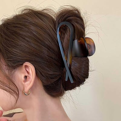 Allecto - Haarspeld - Acryl Claw Clip - Stijlvolle Look - Bruin - Modeaccessoire - Haarstyling - Geschikt voor dagelijks gebruik - Groot formaat