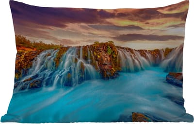 Buitenkussens - Tuin - Waterval - Landschap - Wolken - Natuur - 50x30 cm