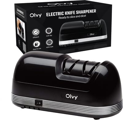 Olvy Elektrische Messenslijper PRO - Messenslijper Elektrisch - Anti Slip - Messen Slijper - Messenslijpers