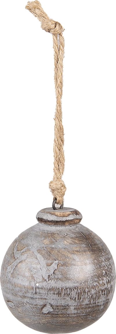 Clayre & Eef Kersthanger Ø 8 cm Grijs Bruin Hout