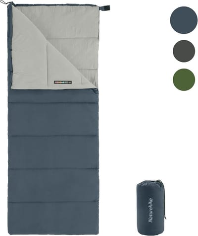 Slaapzak Volwassenen - Rechthoekige Slaapzak - Buiten Kamperen - Drie Seizoenen - 188 x 74 cm - Blauw