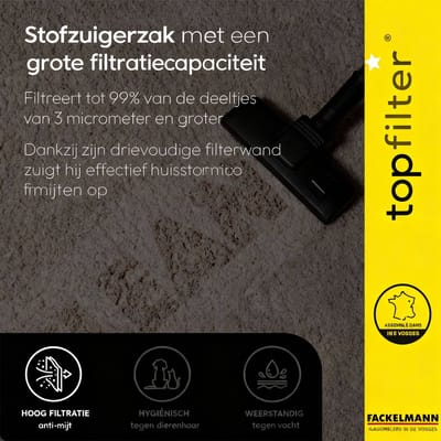 Set van 4 Tornado TopFilter Premium stofzuigerzakken