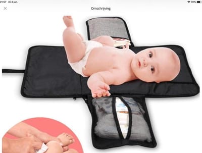 Flexigood - Opvouwbare Aankleedkussen - Verschoningstas - Opvouwbaar verschoningsmatje - Traveltas Baby - Waterdicht - Opvouwbare Luiertas - Compact - Grijs/Zwart - Waterdicht Aankleedkussen - Aankleedkussen voor op Reis