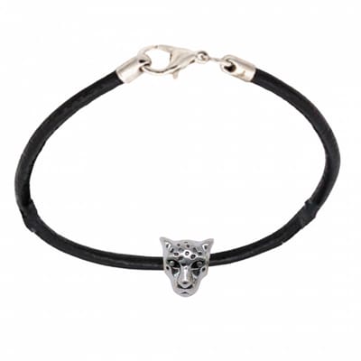 Enkelkoord-Tijger-Extra Lang-Zwart-25 cm - Charme Bijoux