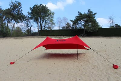 Tiptopshade Strandparasol Multifunctioneel Lichtgewicht - Rood/ Zwart - 5 Persoons