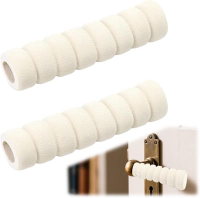 Set van 2 Deurkruk Bumper Deurstopper voor Muur en Meubelbescherming (Beige)