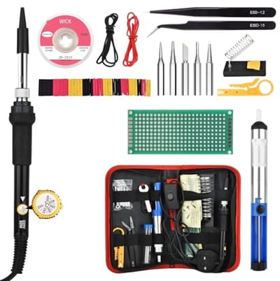 Soldeerboutset 60W met instelbare temperatuur en 5 soldeerpunten voor elektronica en sieraden