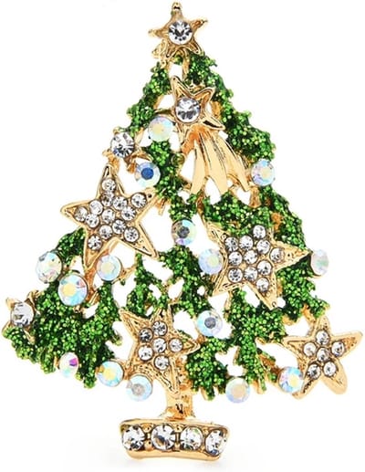 Broche 036 Kerstboom met sterren
