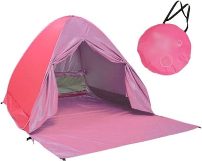 Strandtent Pop-up - Zonnescherm - Stranddag Genieten - Automatische Opzet - Voor 2 Personen - Blauw