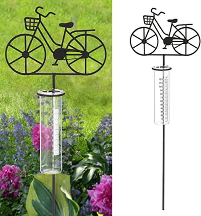 Tuinsteker Regenmeter Fiets | 18x90x5,5cm | Neerslagmeter voor Tuin