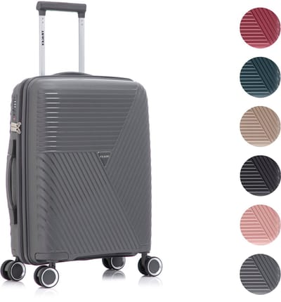 TRALEX - Voyager - Handbagage - 42L - 56x40x22cm - Polypropyleen - Harde schaal - TSA-slot - Lichtgewicht - Flexibel - Duurzaam - Stille (rubberen) wielen - Dubbele Spinner-wielen - Dim Grey