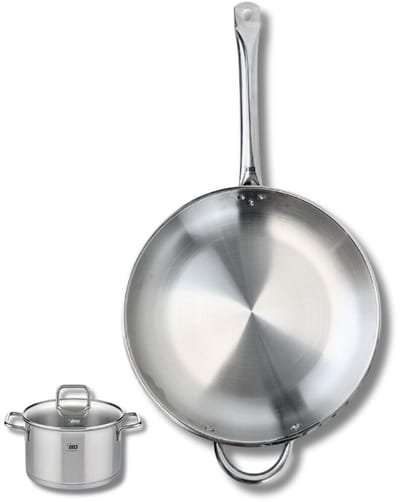 Set van 1 Koekenpan 32 cm en 1 braadpan 12 cm Elo Profi Citrin