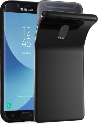 Flexibele achterkant Silicone hoesje Zwart Geschikt voor: Samsung Galaxy J8 2018