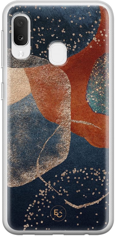 Hoesje geschikt voor Samsung Galaxy A20e - Abstract Terracotta - Soft Case - TPU - Print - Multi - ELLECHIQ