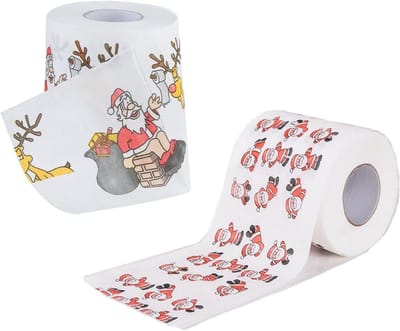 Kerst Toiletpapier - 2 Rollen Vrolijk en Leuk Voor Verjaardagsfeestjes en Feestdagen