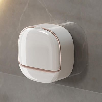 1 STUK Zeepdoos Wandmontage Licht Luxe Zeephouder Ponsvrije Zeepdoos Afvoer Wasmiddeldoos Voor Eenvoudige Reiniging gray