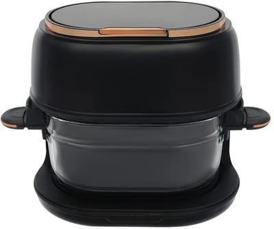 Sensova - Airfryer 4L - 1350W met Zichtbare Glazen Bakmand - LED-Touchscreen en Timer 0–120 min - Heteluchtfriteuse / Heteluchtoven 60-190 °C - PFAS- en BPA-Vrij - EU-stekker - Modern Zwart-Wit Design