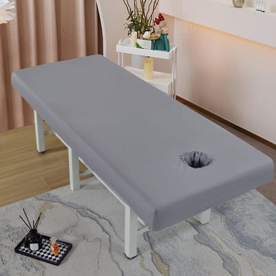 Spa Bedhoes - Massage Tafelkleed - Hygiënisch Werken - Waterdicht en Oliebestendig - 185 x 70 cm - Grijs