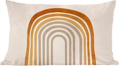Sierkussens - Kussentjes Woonkamer - 60x40 cm - Minimalistisch - Boog - Lijnen - Beige