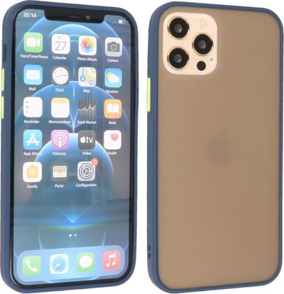 Hoesje Geschikt voor de iPhone 12 & iPhone 12 Pro - Hard Case Backcover Telefoonhoesje - Blauw