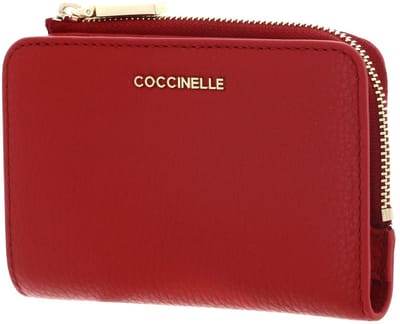 COCCINELLE Leren portemonnee Metallic Soft Wallet Scarlet rood