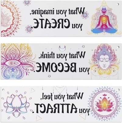 EGoods - Meditatie Wanddecoratie Set van 3 - Spirituele Chakra Boeddha Wanddecoratie - Geschenken Meditatie - Kamer Decoratie - Slaapkamer Woonkamer Studio Kantoor Decor