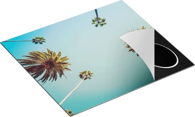 Chefcare Inductie Beschermer Palmbomen met Bladeren in de Lucht - 60x50 cm - Afdekplaat Inductie - Kookplaat Beschermer - Inductie Mat