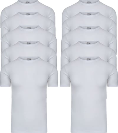 10-Pack Heren T-shirts van Beerenondergoed met ronde hals en korte mouw M3000 Wit -maat XXL