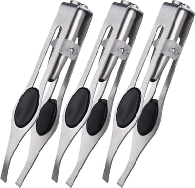 Pincet met licht - Precisie ontharen - Gezichtsverzorging - Gebogen puntontwerp - 98 cm - Zilver