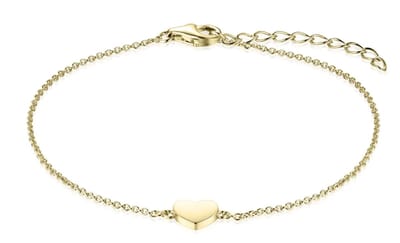 Schitterende 14 Karaat Goud op Zilveren Armband Hart 20 cm. | Schakelarmband | Jonline