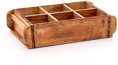 Die Stadtgärtner - Vintage houten kist - baksteenmal met 6 compartimenten - handgemaakt en duurzaam met metalen beslag