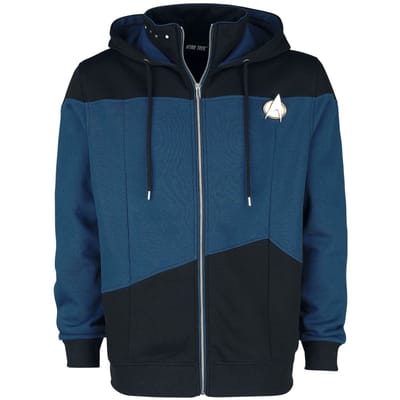 Star Trek Vest met capuchon - Starfleet Command - S tot XXL - voor Mannen - zwart-blauw