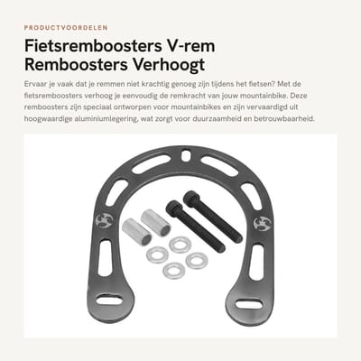 Dailygoods- Fietsrembooster Aluminium - V-remblok - Mountainbike - Schokbestendig - Eenvoudig te installeren - Hoogwaardige materialen - Remversterker