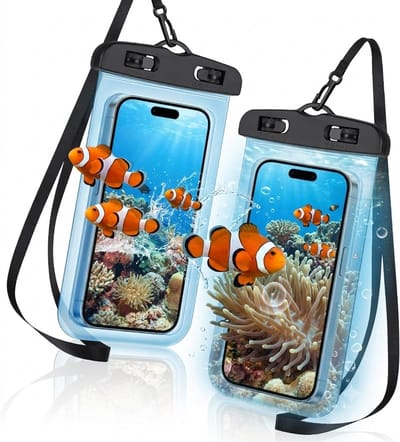 Livatto Waterdichte Telefoonhoes 2 Stuks IPX8 Universele Onderwater Droge Zak met Verstelbare Lanyard voor iPhone 16 15 14 13 12 Pro XS Samsung S24 S23 Huawei tot 7,2 inch