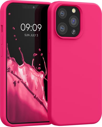 kwmobile telefoonhoesje geschikt voor Apple iPhone 13 Pro - Hoesje met siliconen coating - Smartphone case in neon roze