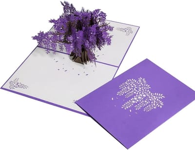 3D Pop-up Wisteria Boom Kaart voor Verjaardag, Liefde, Gefeliciteerd en Feestdagen