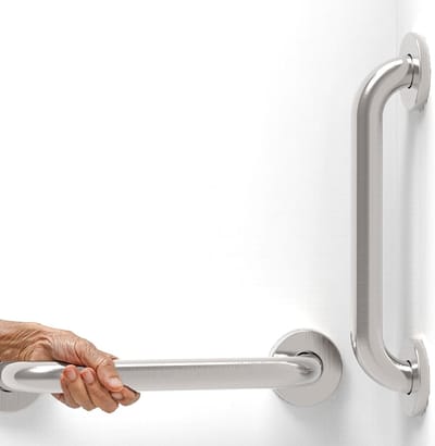 Veiligheidshandgrepen Set - Badkamer Hulpmiddelen - Douche Stabiliteit - 150kg Draagkracht - 30cm Lengte - Geborsteld Staal
