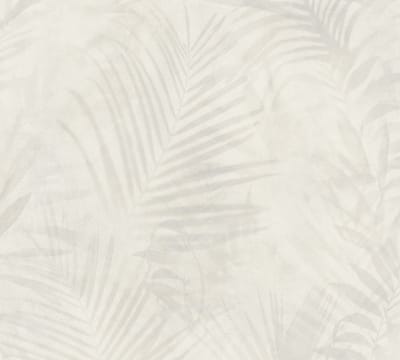 PALMBLAD BEHANG | Botanisch - beige grijs - A.S. Création AS Neue Bude 2.0 editie 2