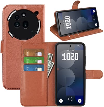 MobyDefend Hoesje - Geschikt voor Nothing Phone (3a) Pro - Kunstleren Wallet Book Case (Sluiting Voorkant) - Bruin